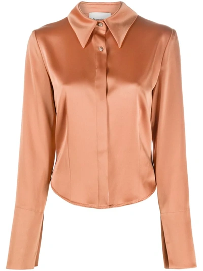 Nanushka Alice Long-sleeved Shirt In Orange