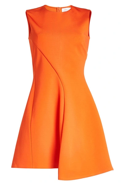 Victoria Beckham Curved Seam Mini Dress In Orange