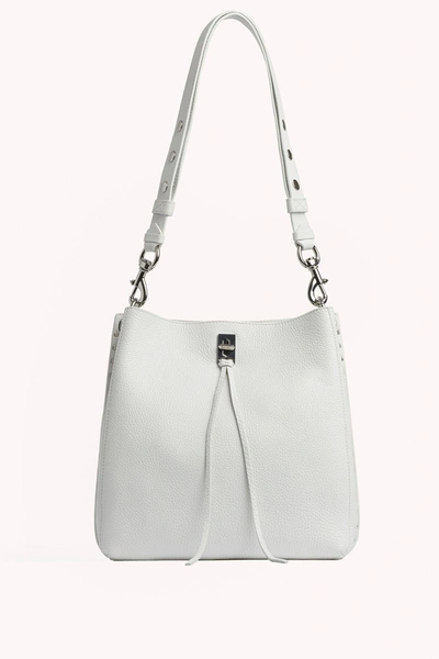 Rebecca Minkoff Darren Deerskin Leather Shoulder Bag In Optic White