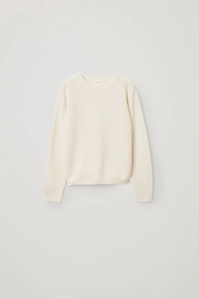 Cos Ribbed Paper Sweater In White