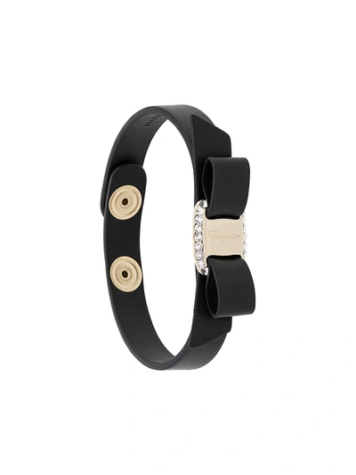 Ferragamo Vara Bow Adjustable Bracelet In Black