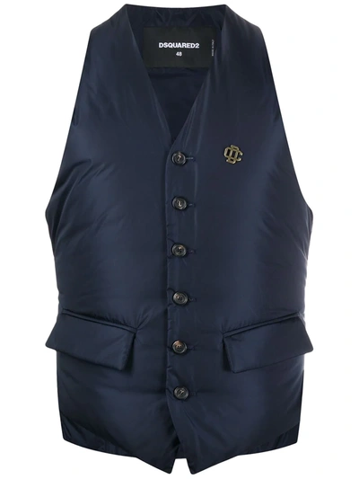 Dsquared2 Padded Waistcoat In Blue