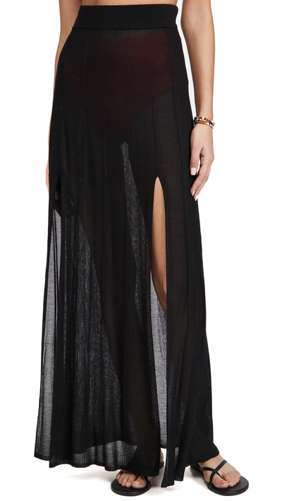 Devon Windsor Kira Slit Hem Maxi Skirt In Black