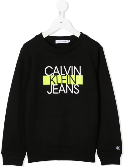 Calvin Klein Kids Sweatshirt Institutional Block For Boys In Black