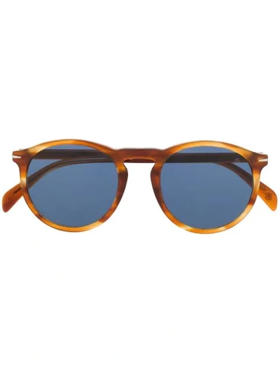 David Beckham Eyewear Db 1009 Round Frame Sunglasses In Brown