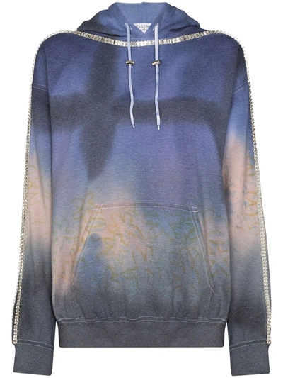 Collina Strada Sporty Spice Crystal Embellished Hoodie In Blue