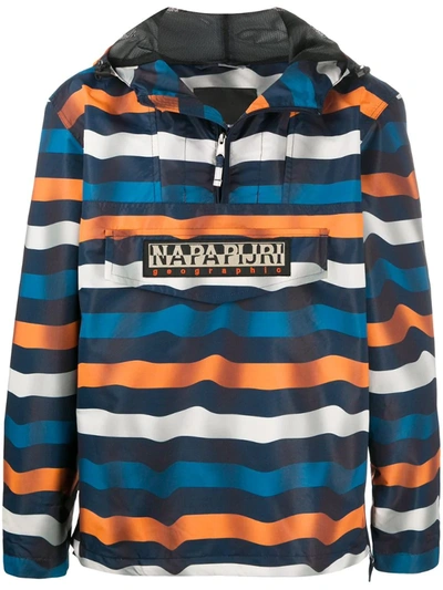 Napapijri Rainforest Striped Track Jacket In Blue