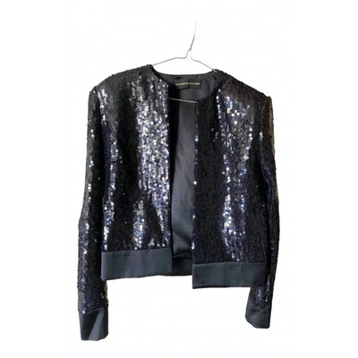 Pre-owned Alexandre Vauthier Glitter Short Waistcoat In Black
