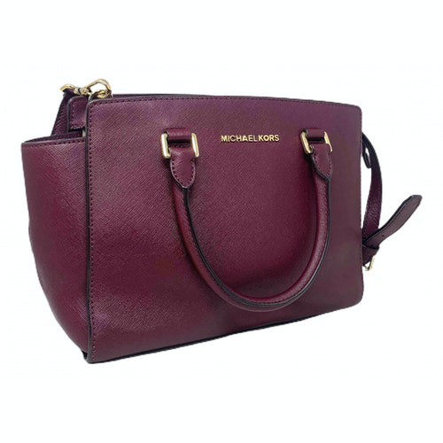Pre-owned Michael Kors Selma Purple Leather Handbag | ModeSens