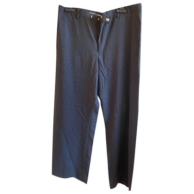 Pre-owned Emporio Armani Wool Trousers In Grey
