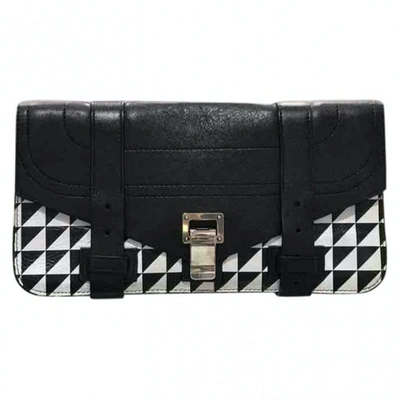 Pre-owned Proenza Schouler Ps1 Leather Clutch Bag In Black