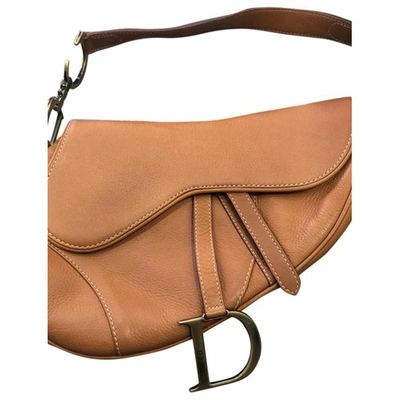 Pre-owned Dior Camel Leather Handbags