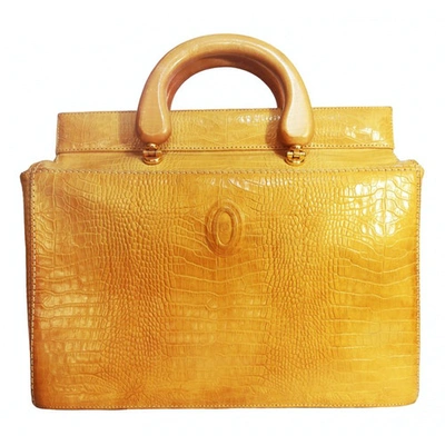 Pre-owned Pollini Yellow Leather Handbag