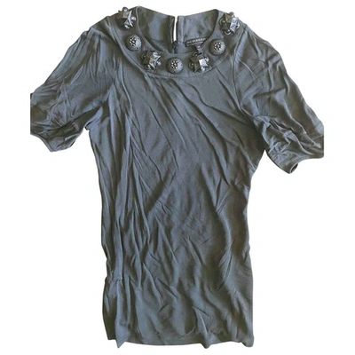 Pre-owned Burberry Grey Polyester Top