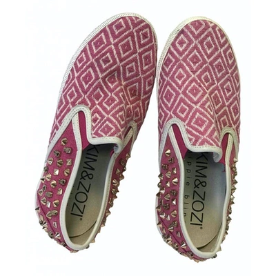 Pre-owned Kim & Zozi Leather Flats In Pink