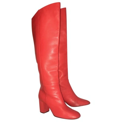 Pre-owned Off-white Red Leather Boots