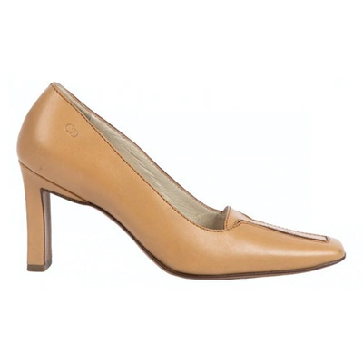 Pre-owned Dior Leather Heels In Camel