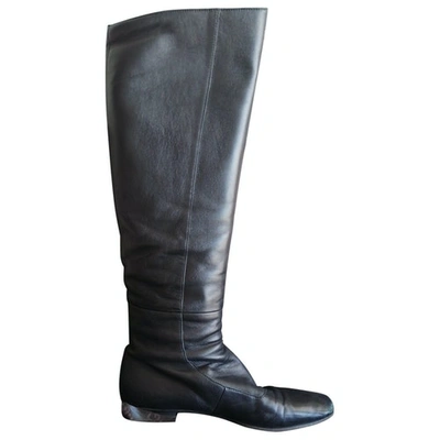 Pre-owned Gucci Black Leather Boots