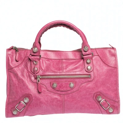 Pre-owned Balenciaga Work Pink Leather Handbag