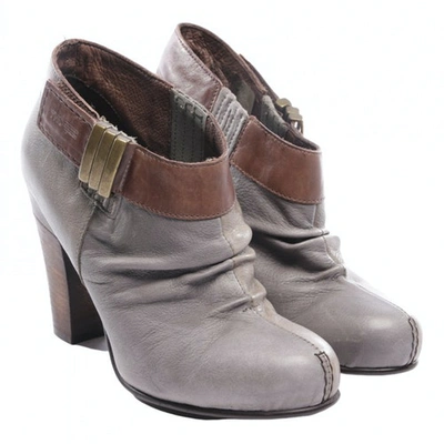 Pre-owned Tommy Hilfiger Grey Leather Ankle Boots