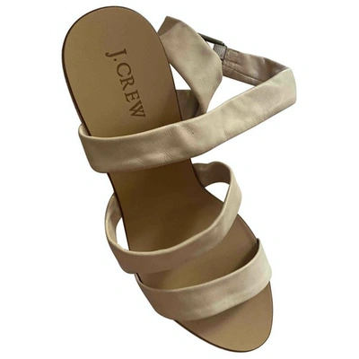 Pre-owned Jcrew Leather Sandals In Beige