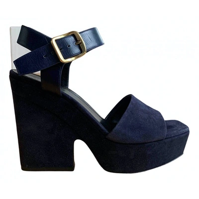 Pre-owned Celine Sandal In Navy