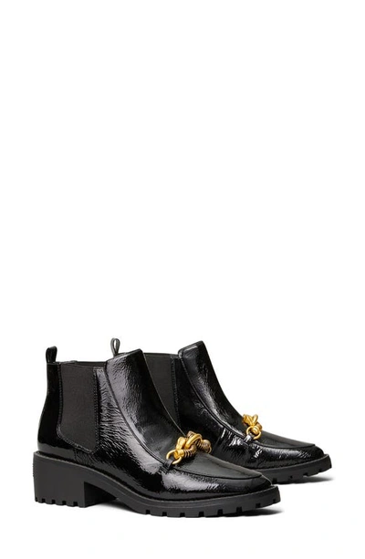 Tory Burch Jessa Lug-sole Leather Chelsea Boots In Perfect Black