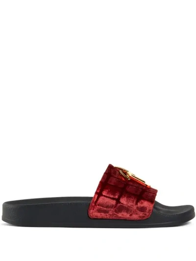 brett giuseppe zanotti velvet slides