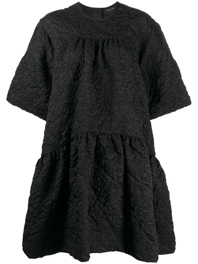 Simone Rocha Oversized Tiered Cloqué Midi Dress In Black