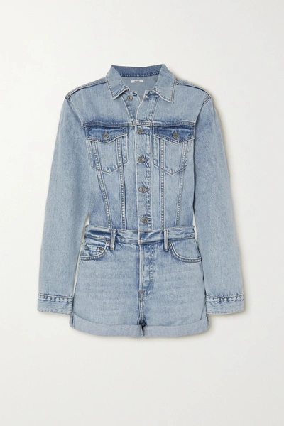 Grlfrnd Renata Denim Playsuit In Mid Denim