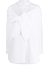 Simone Rocha Bow Detail Poplin Button-up Shirt In White