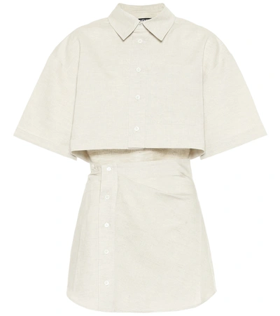 Jacquemus La Chemise Arles Cotton And Linen Shirt In Beige