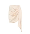 Jonathan Simkhai Mae Draped Satin-crepe Mini Skirt In Pink