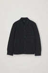 Cos Jersey Twill Shirt Jacket In Black