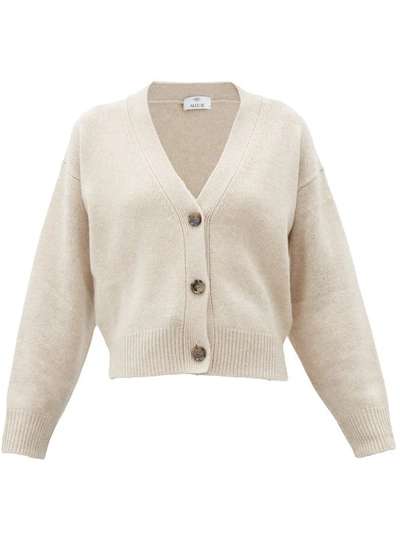 Allude Dropped-sleeve Cashmere Cardigan In 40 Fleur De Sel Off White