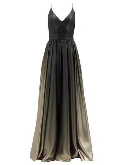 Givenchy Sleeveless Lamé V-neck Gown In Ecru Black