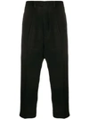 Rick Owens Cropped Twill Slim-leg Trousers In Black