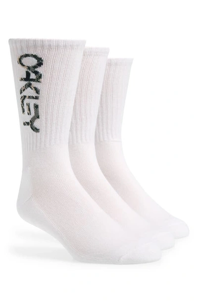 Oakley 3-pack B1b 2.0 Water Repellent Crew Socks In White