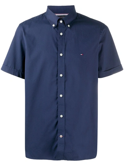 Tommy Hilfiger Embroidered Logo Shirt In Blue