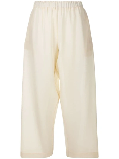 Daniela Gregis Wide-leg Cropped Trouser In White