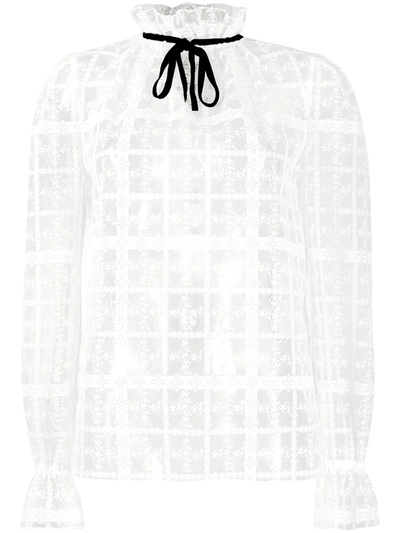 Philosophy Di Lorenzo Serafini Embroidered Lace-up Blouse In White