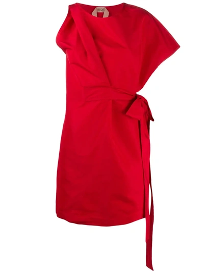 N°21 Asymmetric Mini Dress In Red