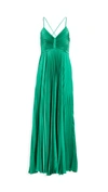 A.l.c Aries Pleated Dress In Green