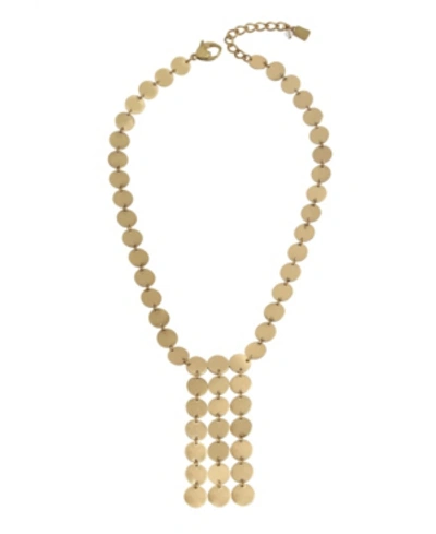 Robert Lee Morris Soho Disc Fringe Necklace In Gold