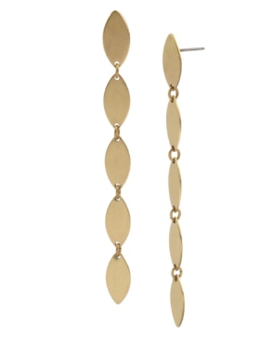 Robert Lee Morris Soho Oval Disc Linear Earrings In Gold