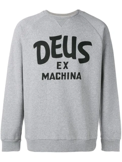 Deus Ex Machina Deus Ex Machine Men's Curvy Regular-fit Brushed Fleece Logo Sweatshirt In Grey