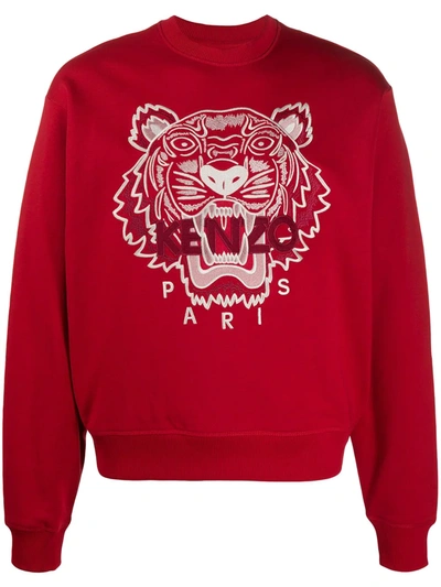 Kenzo Classic Tiger Crewneck Sweatshirt In Red