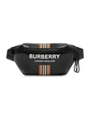 Burberry Sonny Logo Leather Belt Bag In Black,beige,white