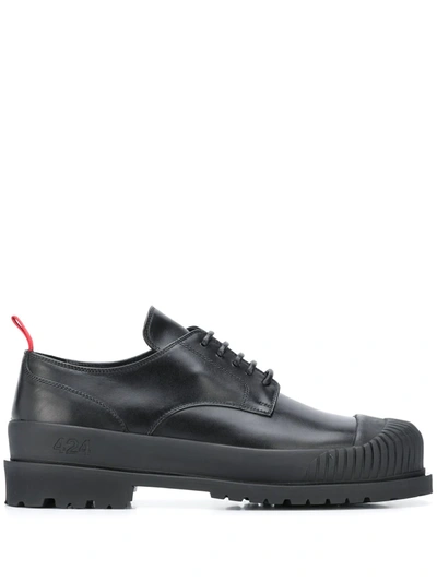 424 Double Sole Derby Leather Lace-up Shoes In Black