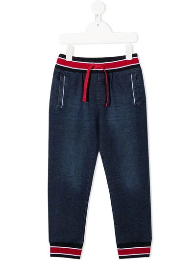 Dolce & Gabbana Kids' Cotton Denim Effect Pants In Blue